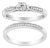 .925 Sterling Silver 1/3 Cttw Diamond Classic Engagement Ring Bridal Set with Milgrain (I-J Color, I3 Clarity) - Ring - Size 9 For Sale