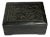 An etched abstract design adorns the lid and contrasts well with the black marble of the piece. Off -white striations are...