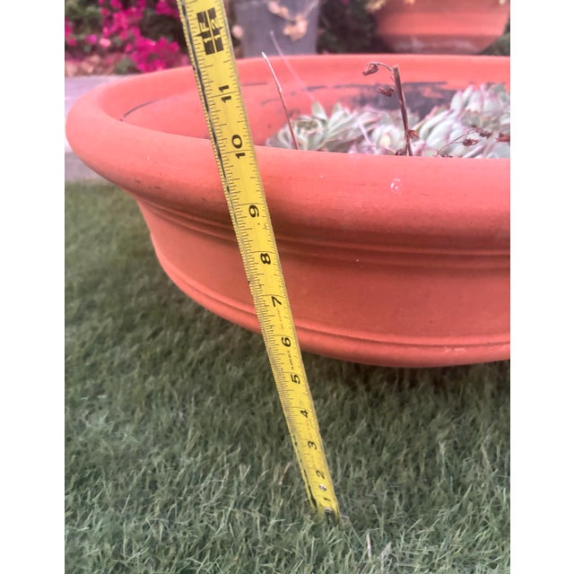 Mid-Century Modern Vintage California Terracotta Bowl Planter Gainey Saucer Sc-14, 24" For Sale - Image 3 of 10