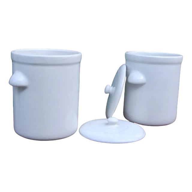 Antique Glazed Terracotta Vases, Set of 2 For Sale