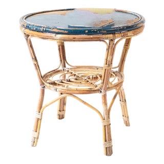 Bamboo Garden Table with Patina, 1960s For Sale