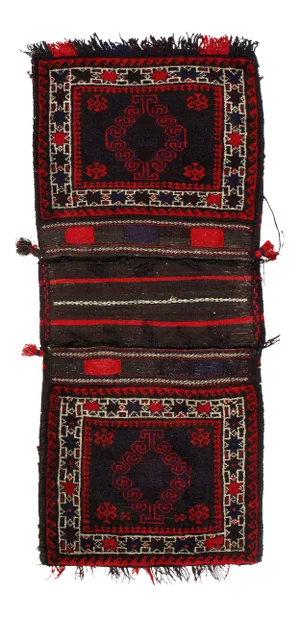 Vintage Persian Hand Knotted Shiraz Saddle Bag 2' X 4'11''