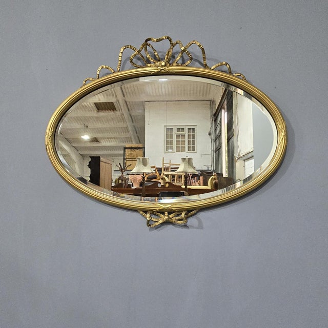 Antique Victorian Oval Gilt Mirror, 1840 For Sale - Image 10 of 11
