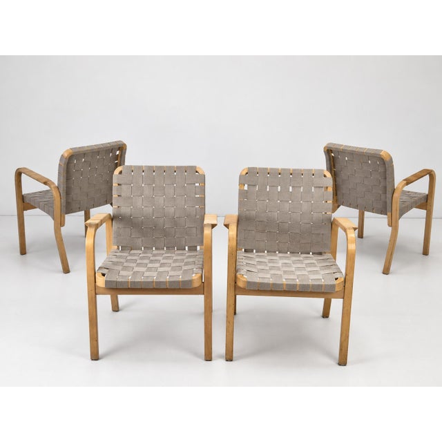 Beige Model 45 Armchairs by Alvar Aalto for Artek, 1970s, Set of 4 For Sale - Image 8 of 18