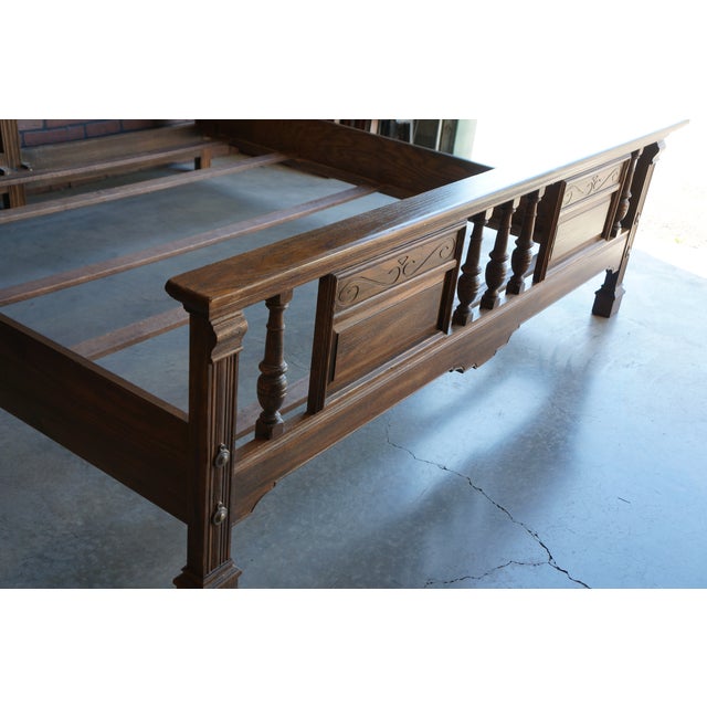 Ethan Allen Royal Charter Oak King Bed For Sale - Image 6 of 8