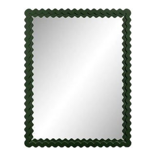 Fleur Home Carnival Chaos Rectangle Mirror in Duck Green, 30x40 For Sale