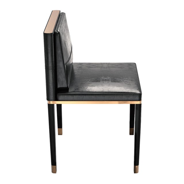 "Sabbia" Chair With Bronze and Tailor Made Leather For Sale - Image 4 of 12