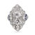 Art Deco 1920s Art Deco Old Cut Diamond Sapphire Navette Platinum Ring, Size 3 For Sale - Image 3 of 7