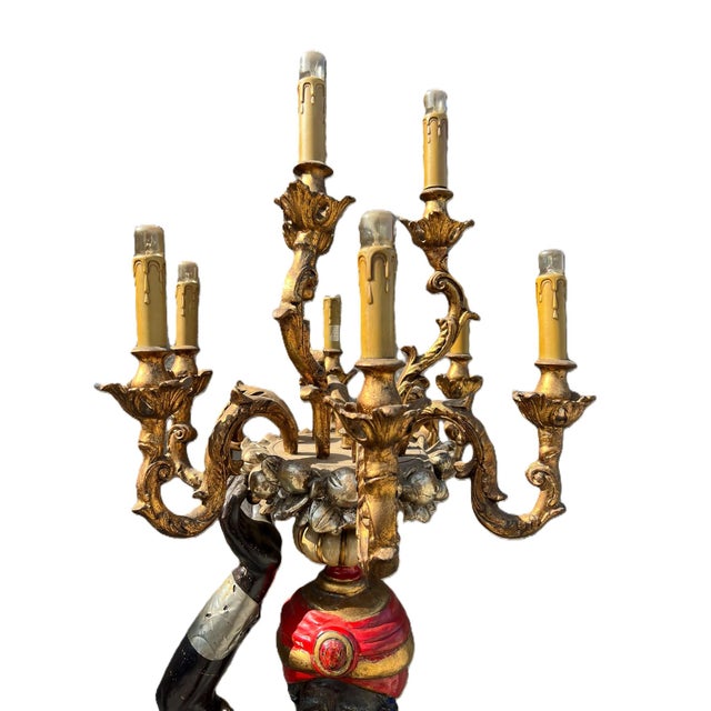 Nine-Light Floor Lamp in Venetian Moor Polychrome by Ignoto for Ignoto For Sale - Image 4 of 16