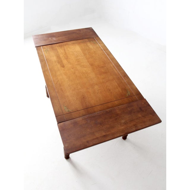 Farmhouse Vintage 1940s Kitchen Table With Slide Out Extensions For Sale - Image 3 of 12