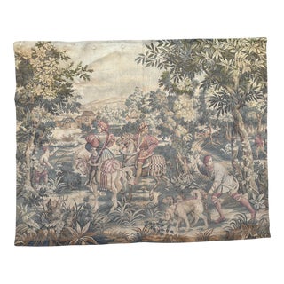 Mid-Century French Jacquard Tapestry with Noble or Princely Hunt Scene, 1950s For Sale