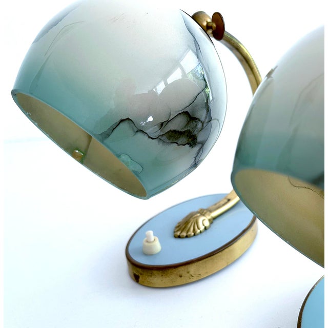 Art Deco Table Lamps in Brass and Glass, Set of 2 For Sale - Image 13 of 18