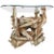 Mid-century Modern Glass Top Driftwood End Table For Sale