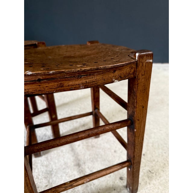 Vintage French Country Bistro Low Stools, 1930s, Set of 2 For Sale - Image 10 of 15