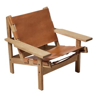 Cognac Leather Model 168 Hunters Lounge Chair by Kurt Østervig for K.P. Møbler, Denmark, 1960s For Sale
