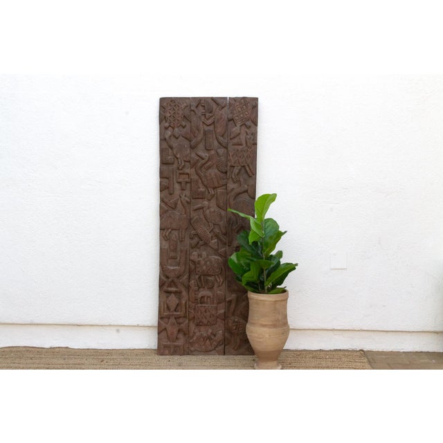 Wood Charming Finely Carved Nupe Panel For Sale - Image 7 of 7