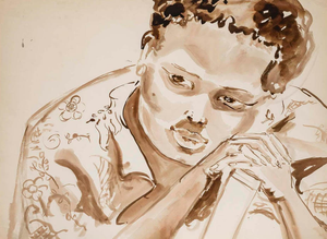 Portrait of an African Woman, 20th Century, Watercolour on Paper