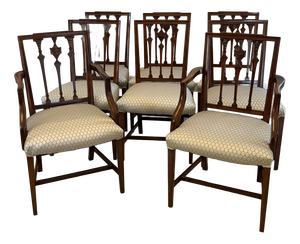 Antique Victorian English Mahogany Dining Chairs, 1880, Set of 8