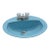 American Standard Round Blue Lavatory Drop in Sink - 1950-60's Usa For Sale