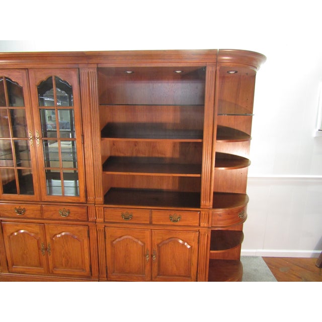 Brown Thomasville Fisher Park Pecan Four Piece Bookcase Unit For Sale - Image 8 of 12