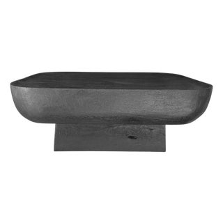 Hand-Crafted Suar Wood Table Burnt Finish, Modern Organic For Sale