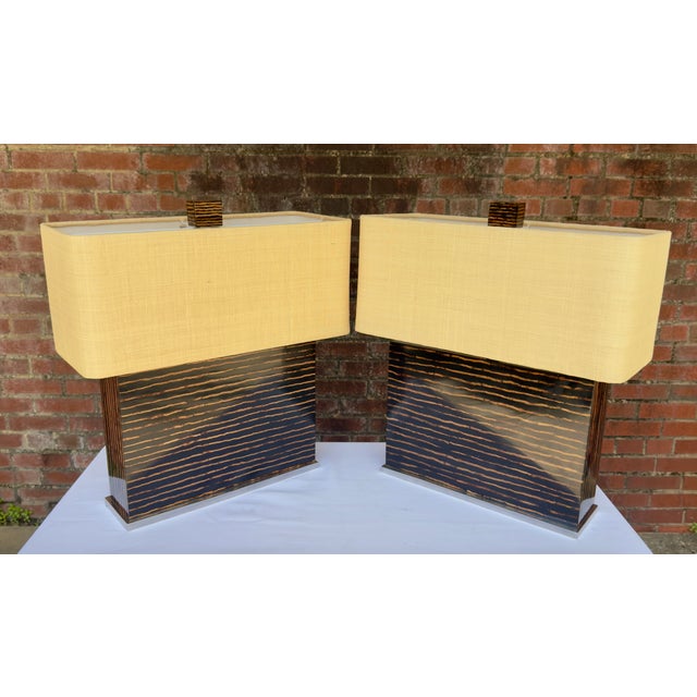 1990s 1990s Palecek Organic Modern Espresso Pencil Reed Lamps - A Pair For Sale - Image 5 of 12