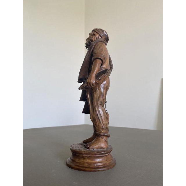 Late 20th Century Carved Wooden Fisherman Sculpture, Italy For Sale - Image 13 of 18