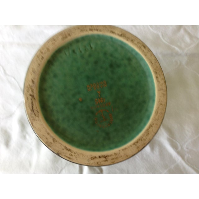 Gustavsberg Gustavsburg Art Deco Argenta Ware Vase, Fish Scale Pattern, by Wilhelm Kage For Sale - Image 4 of 5