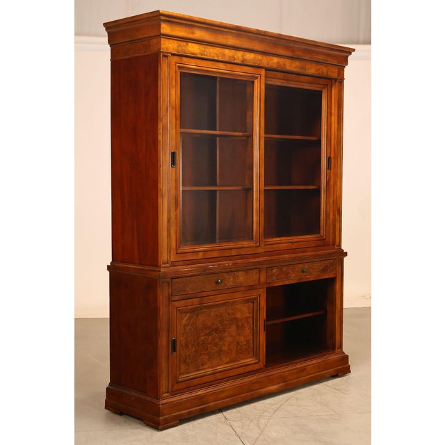 Wood Ethan Allen Townhouse Collection Burlwood China Cabinet For Sale - Image 7 of 18