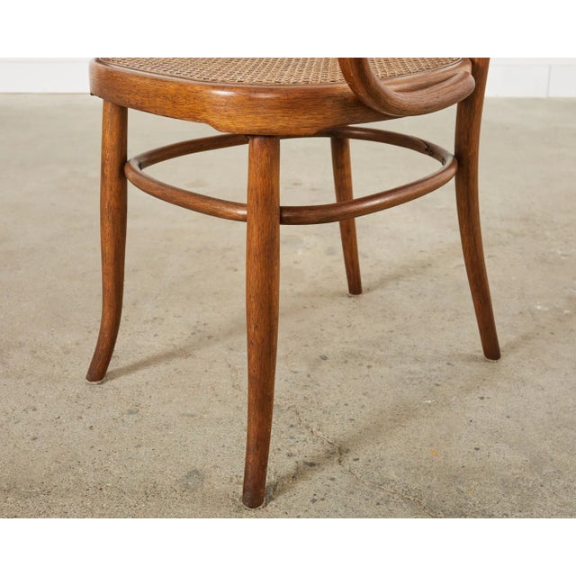 Set of Ten 19th Century J and J Kohn Bentwood Cane Armchairs For Sale - Image 9 of 12
