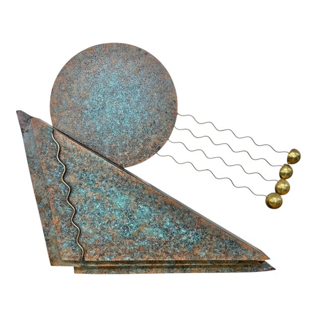 Post Modern Metal Abstract Wall Art Sculpture Signed Curtis Jere 1991 For Sale