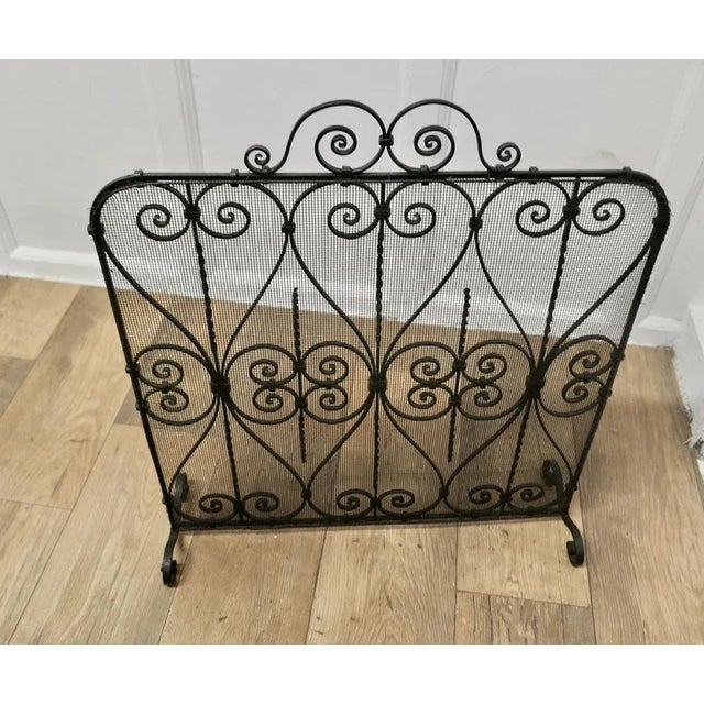 Wrought Iron Fire Screen For Sale - Image 6 of 7
