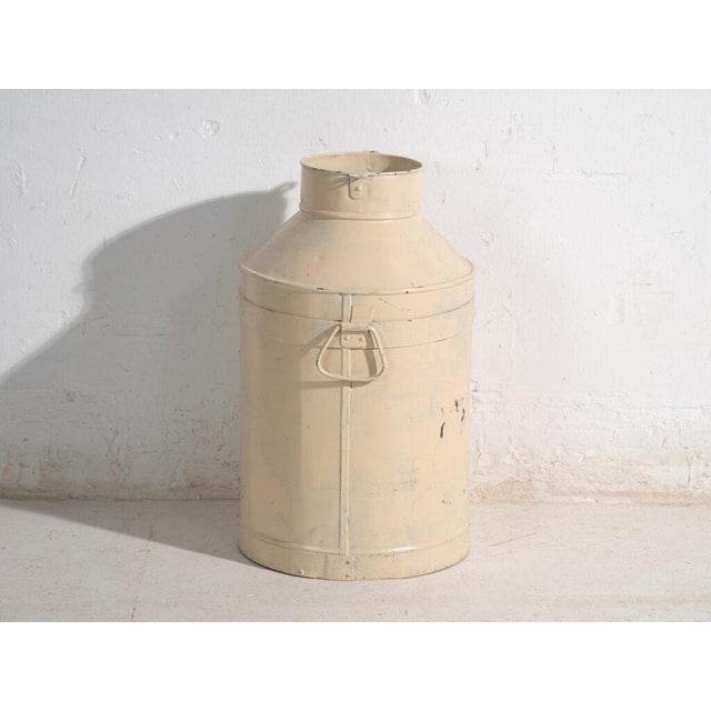 Vintage Painted Tin Milk Cans, Poland, 1950, Set of 2 For Sale - Image 4 of 9