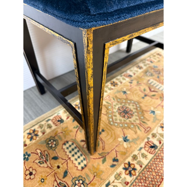 Bespoke Sapphire Velvet Bench For Sale - Image 11 of 12