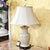 Vintage Ivory Speckled Ceramic Ginger Jar Style Table Lamp With Cream Shade & Wood Base For Sale - Image 14 of 18