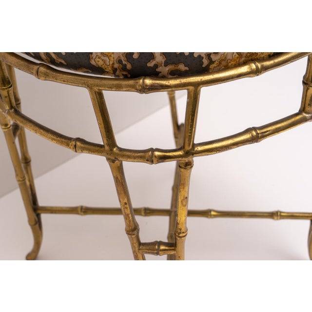 Brass Faux Bamboo Vanity Stool by Maison Baguès Chairish