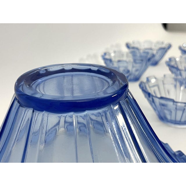 1930s Art Deco Murano Glass Serving Bowl, Italy, 1930s, Set of 13 For Sale - Image 5 of 16