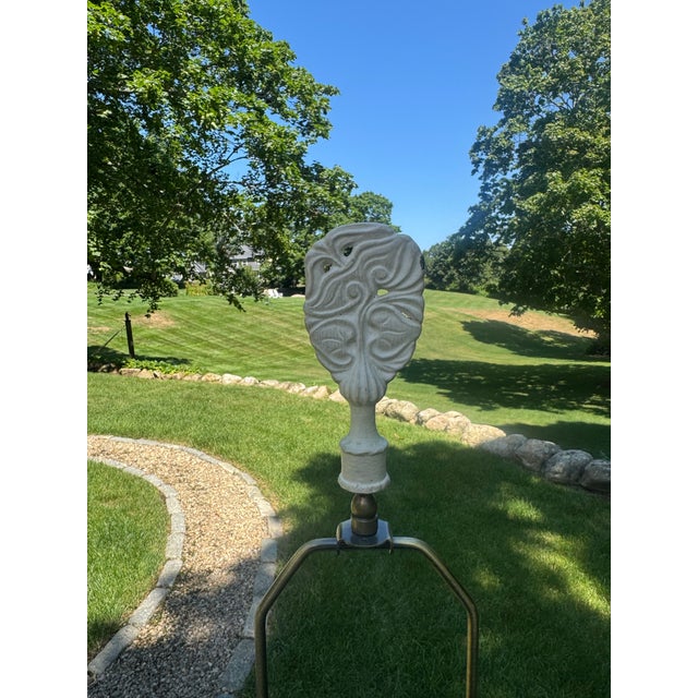 White Fabulous Vintage Serge Roche Style Palm Tree Floor Lamp For Sale - Image 8 of 8