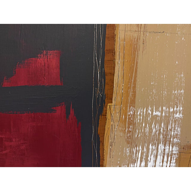 2020s “Romantic” Abstract Art in 1860's Antique Frame, Transitional Living Room Art by JTS For Sale - Image 5 of 9