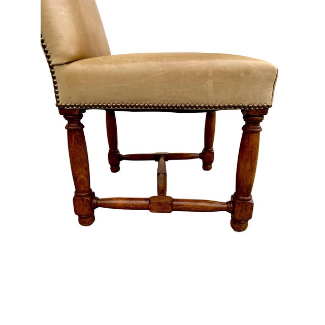 Rose Tarlow Louis XIII Leather Dining Side Chairs- A Set of 8 For Sale In Chicago - Image 6 of 13