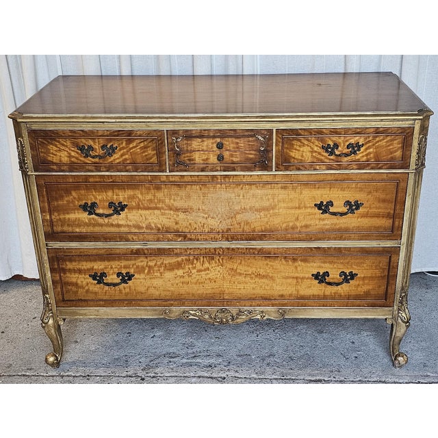 1930s French Provencial Dresser, Gilded Wood, Circa 1930's For Sale - Image 5 of 18