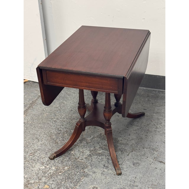 Imperial Furniture Co. Mahogany Drop-Leaf Pembroke Table, Vintage For Sale - Image 10 of 12