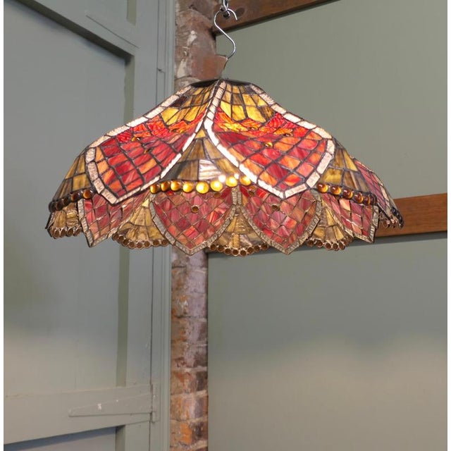 Glass Mid-Century Modern Arts and Crafts Lampshade, 1960 For Sale - Image 7 of 8