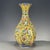 Mid 20th Century Chinese Yellow Ground Famille Rose Porcelain Hexagonal Vase With Gourd Motif For Sale - Image 5 of 9