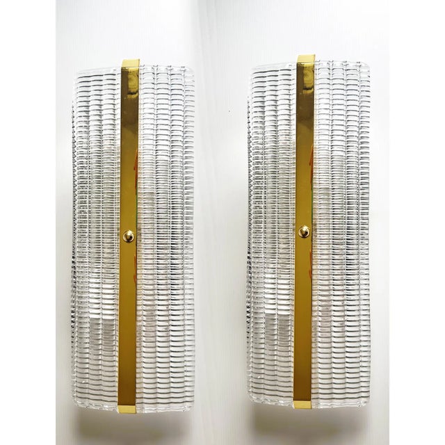 Contemporary Luxury Murano Glass Wall Sconces With Gold Finish — Set of Four For Sale - Image 6 of 7