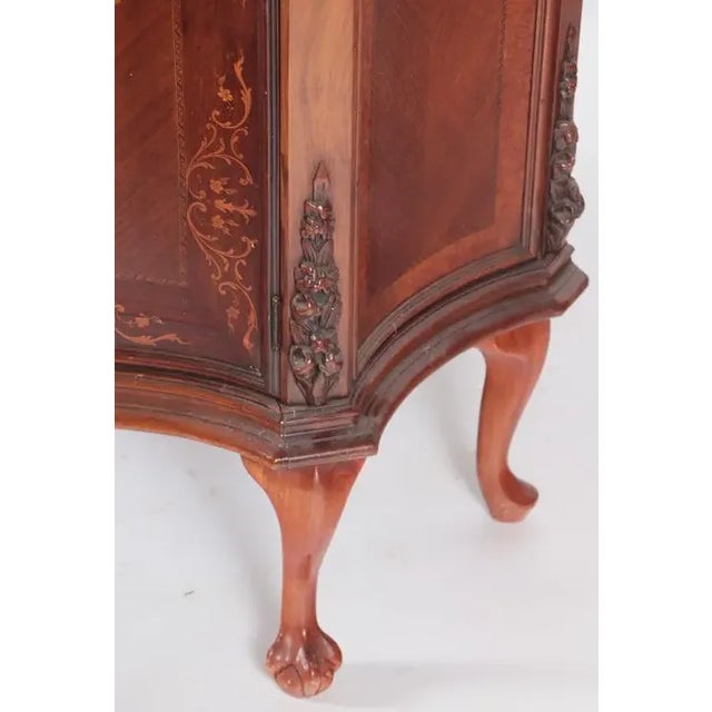 Wood 1920 Carved and Inlaid Two Door Cabinet For Sale - Image 7 of 18