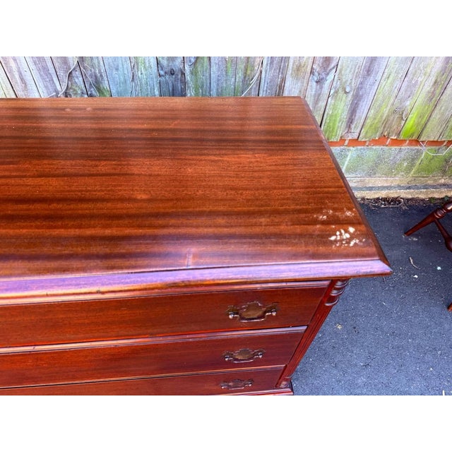 Early 20th Century Vintage Chippendale Mahogany Four-Drawer Chest of Drawers For Sale - Image 5 of 16
