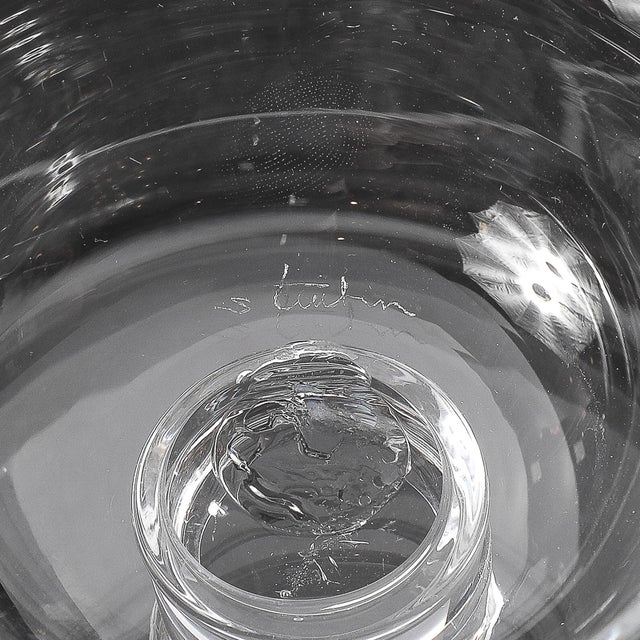 Pair of Mid-Century Modernist Footed Tazas Signed Steuben For Sale - Image 12 of 14