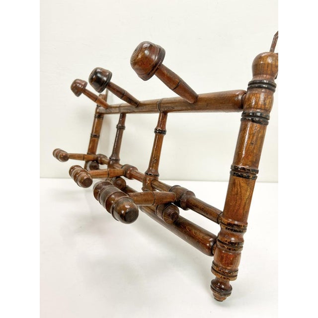 Brown Antique French Faux Bamboo Coat Rack, 1890s For Sale - Image 8 of 14