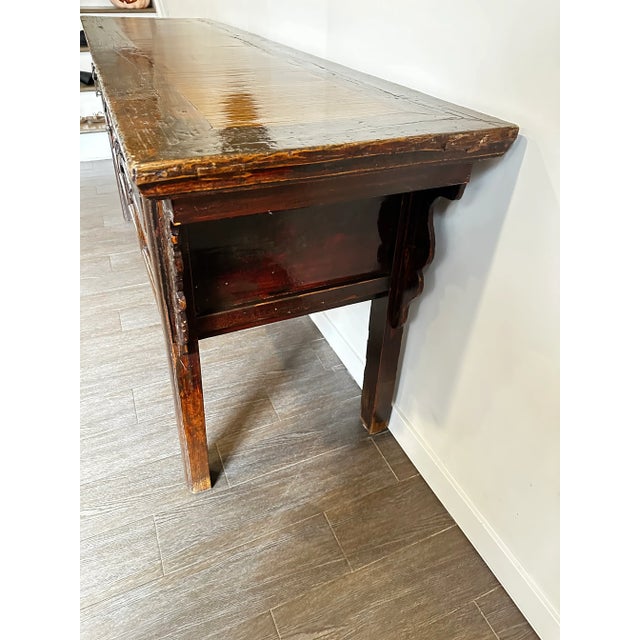 Wood Solid Wood Vintage Console Table For Sale - Image 7 of 11